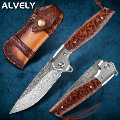 Shanker Handmade Damascus VG10 Forged Steel Outdoor Folding Knife Camping EDC Tool Hunting Blade Survival Defensive Sharp