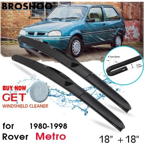 Car Wiper Blades Front Window Windscreen Windshield Wipers Blades U Hook Arm Auto Accessories for Rover Metro 18"+18" 1980-1998