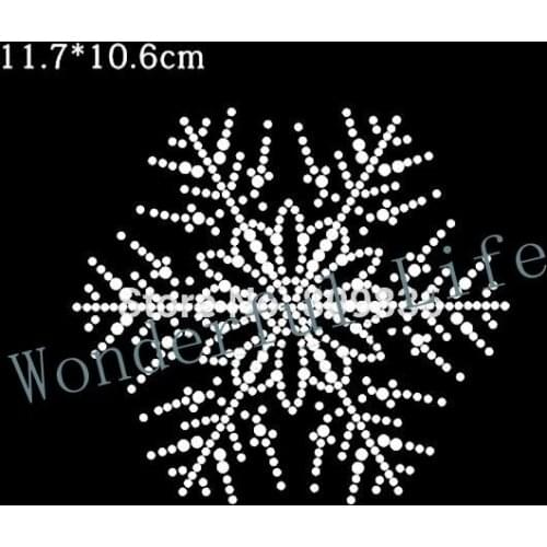 Free Shipping snow flower design heat transfer rhinestone Hotfix motif rhinestone