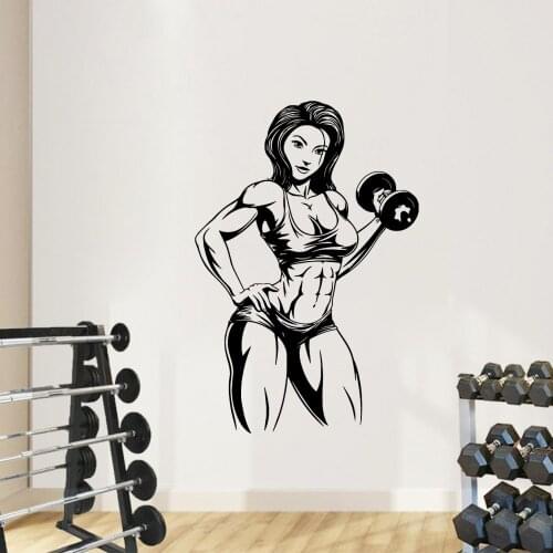 Diy Gym Girl Decorative Sticker Waterproof Home Decor Living Room Bedroom Decoration Accessories Murals