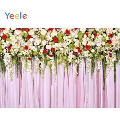 Yeele Wedding Party Photocall Flower Curtain Decor Photography Backdrops Personalized Photographic Backgrounds For Photo Studio