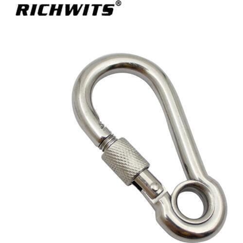 60mm Stainless Steel 304 Carabiner Carbine Snap Hook Key-Lock