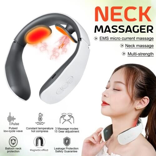 Cervical Massager Pain Relief Electric Neck Massager Health Care Back and Neck Massage Tool Heating Relaxation Massager For Neck