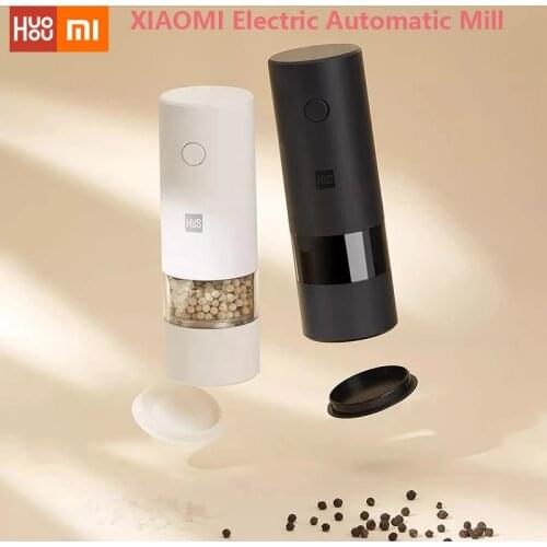 XIAOMI Huohou Electric Automatic Mill Pepper and Salt Grinder LED Light 5 Modes Peper Spice Grain Grinding Core Mill Kitchen New