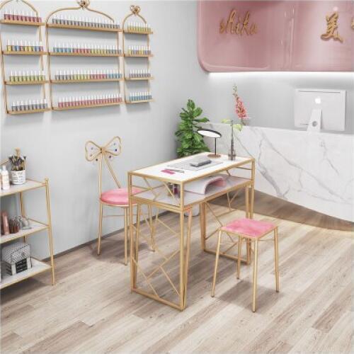 New North Europe and the United States a table and chair set single double special price economic iron net red earth gold manicu