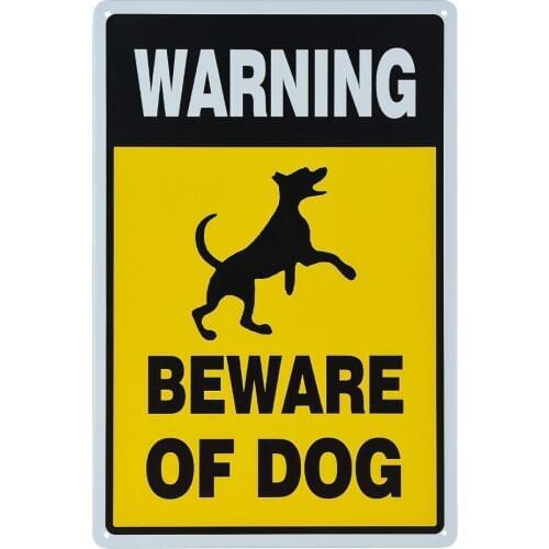 Beware of Dog Warning Sign Vintage Retro Metal Plaque Sign 8” x 12
