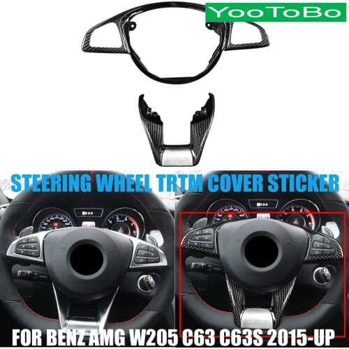 Carbon Fiber Steering Wheel Trim Cover For Mercedes BENZ AMG W205 C63 C63S W218 W213 W117 W116 W217 W176 CLS63 GLA45 GLS63 A45