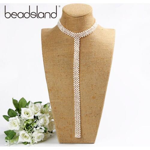 Beadsland Necklace Fashion Punk Glass Beads Knit Strand Chain Women Girls Party Christmas Gift 39263
