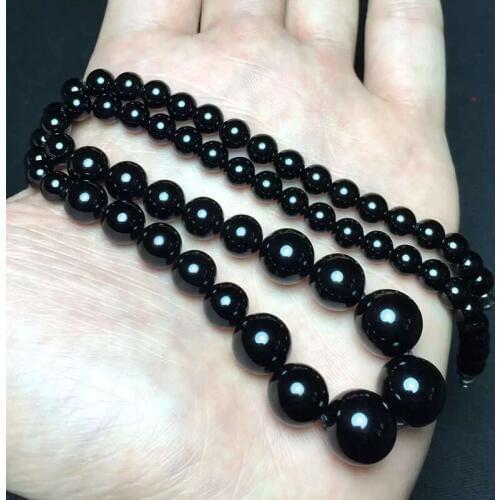 JoursNeige Natural Black Crystal Necklace 6mm-12mm Tower beads Necklace Vintage Jewelry for Women Gift
