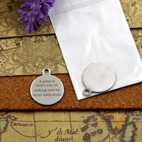 20pcs--stainless steel charms"A sister is Gods way of making sure we never walk alone"5 style for choosing DIY Charms Pendants