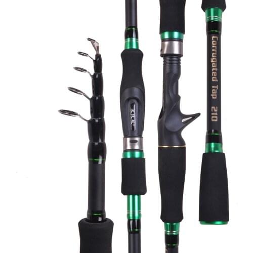 Portable Fishing Rod Short Section 1.8m/2.1m/2.4m/2.7m Carbon Telescopic Sea Fishing Rod for Pike