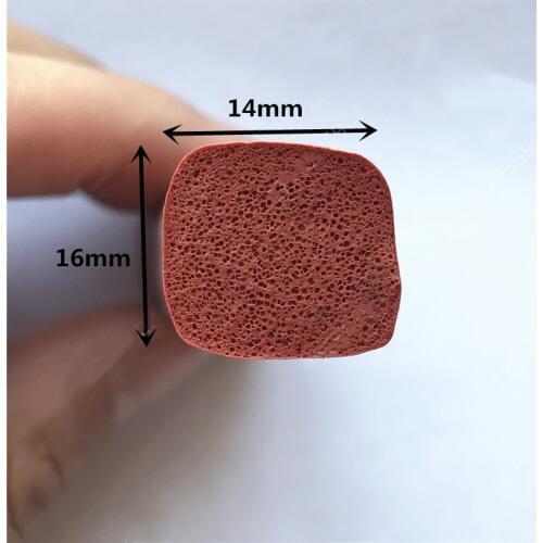 Silicone Rubber Foam Strip Heat Insulation Bar 14mm x 16mm 14x16mm 1 Meter Red