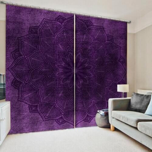 Morden purple flower curtains 3D Blackout Curtains For Living room Bedding room Drapes Cotinas para sala Decoration curtains
