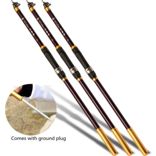 Super light hard carbon fiber telescopic rotating fishing rod 1.8 / 2.1 / 2.4 / 2.7 / 3.0 M portable travel fishing rod