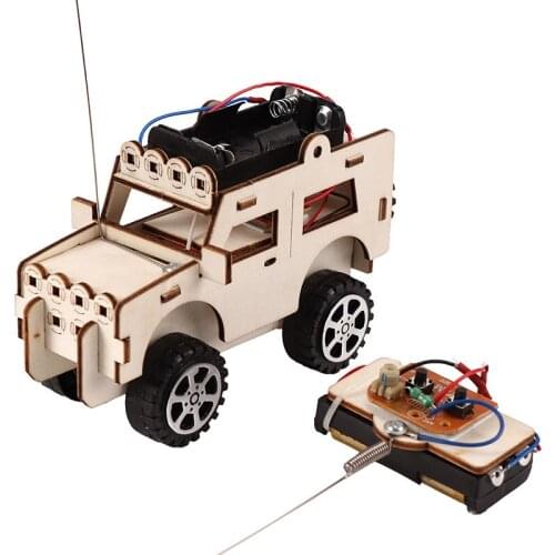 Technology small production wireless remote control jeep manual puzzle assembling toy material package
