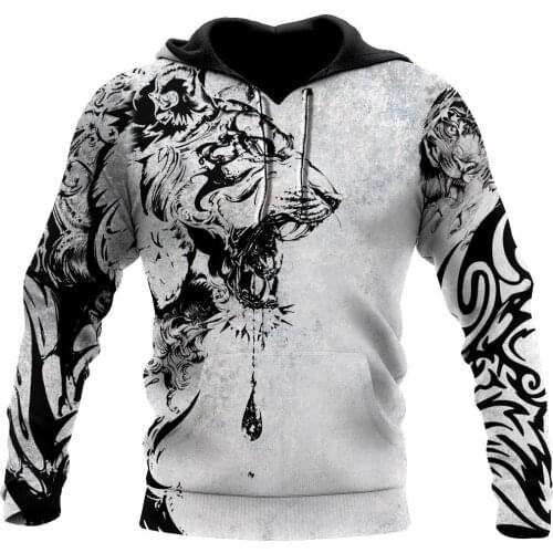 Power Tiger Tattoo 3D All Over Printed Unisex Deluxe Hoodie Men Sweatshirt Streetwear Zip Pullover Casual Jacket Tracksuit