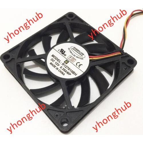 Everflow R127010BH Server Cooling Fan DC 12V 0.35A 70x70x10mm 3-wire
