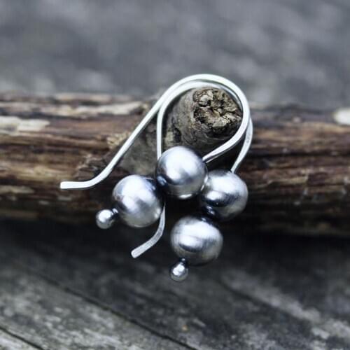 Vintage Silver Plated Beads Dangle Earrings for Cocktail Party Womens Earrings Bridal Wedding Jewelry Drop Earrings Xmas Gifts