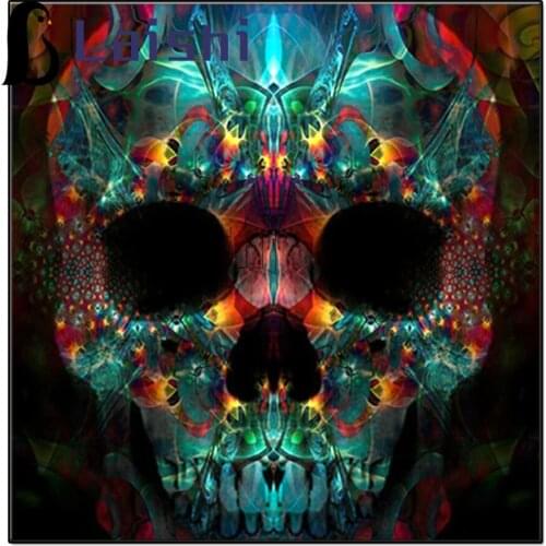 All drill 5D DIY diamond painting colorful terror skull Creative arts 3D embroidery stitch mosaic diamond home decoration gift