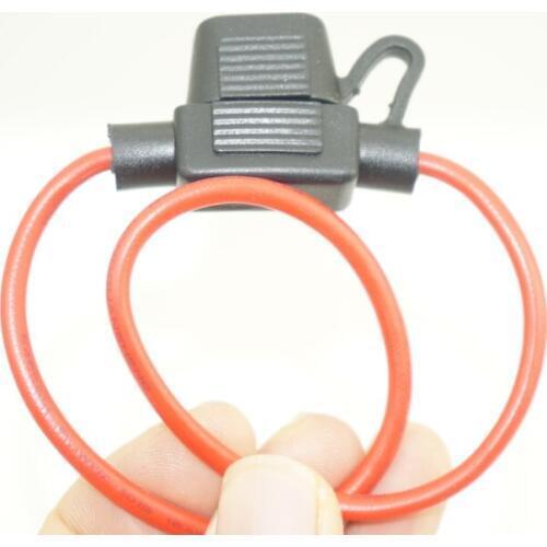 Inline Blade Middle Fuse Holder Box for Car yacht Boat Truck Auto w 16 AWG cable