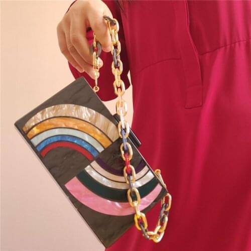 【Wonder lamar】 fashion design rainbow style clutch evening bags