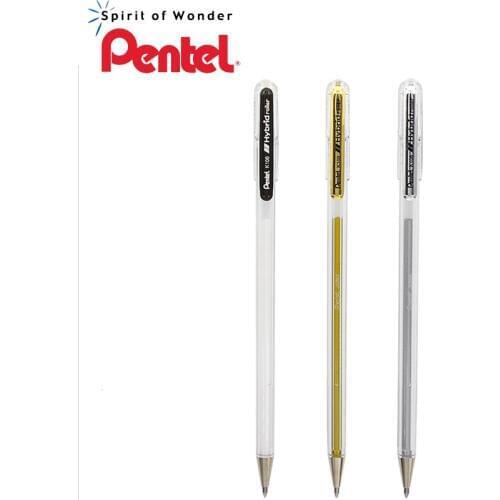 1 pcs Pentel Metal Gel Pen 0.8mm K108 Metal Gel Brush Highlights Pen Stroke Art Painting Photo Decoration
