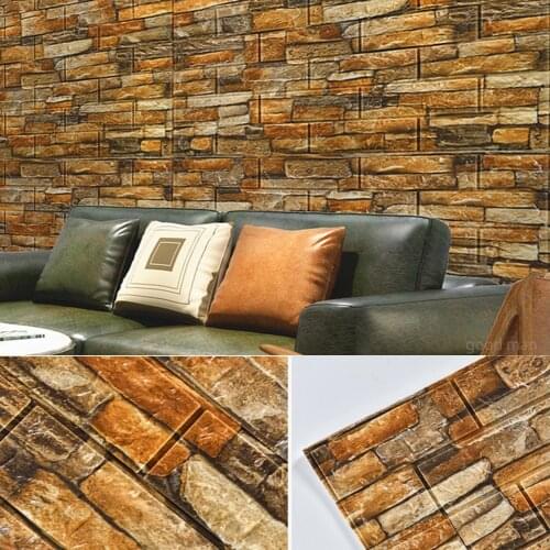 10pcs Wall Stickers 3D Retro Simulated Brick wall Decor Living Room Bedroom DIY Self adhesive Waterproof Wall Covering Wallpaper