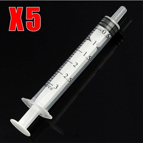 5pcs one-off 3ml injectors ink cartridge pets nutrient sample measuring syringe for measuring nutrient motoring applications