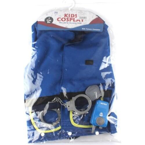 6Pcs Kid Police Role Toy Policeman Costume,Walkie Talkie, Handcuffs, Badge ,Whistle Dress Up Accessories