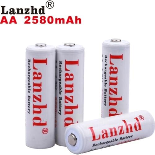 2-40pcs AA rechargeable batteries AA 1.2V lithium battery Pro AA 2580mAh 1.2 V NI-MH For flashlight toy preheated battery 2A