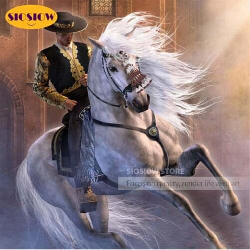 5D DIY Rhinestones Diamond Painting Cowboy Horse Full Square Drilling Embroidery Cross-stitch Kits Decor Wall Home Gifts For Men