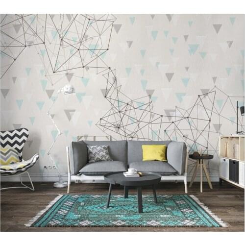 Wellyu Customized large mural 3d Nordic style modern concise abstract line geometric background living room wallpaper