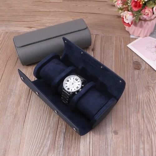 Jewelry Storage Case Watch Box Organizer Genuine Leather Watch Case Handmade Leather Watch Rolls Box for Man Boyfriend
