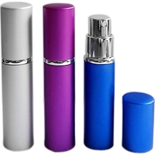 Perfume bottle 5ml Aluminium Anodized Compact Perfume Aftershave Atomiser Atomizer fragrance glass scent-bottle Mixed color