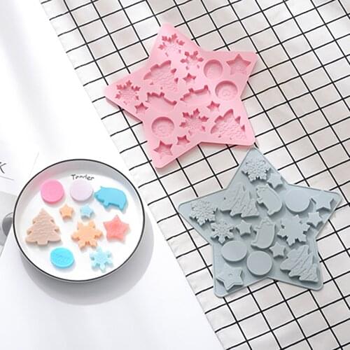 Christmas Stars Pig Cartoon Handmade Chocolate Molds Silicone Cake Mould Fondant Soap Mould Silicone Mold Cake Decoration Tools