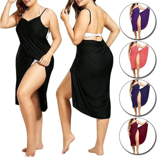 Hot Womens Dresses Summer Plus Size Swimwear Scarf Wrapped Sarong Swimsuit Suspenders Beach Dress Sarong Wrap Swimsuit Cover Up