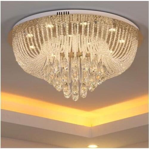 Crystal Chandelier Fashion Ameican K9 crystal Led Creative Luxury Dining hall lamp Villa ceiling light Living room lamp Round