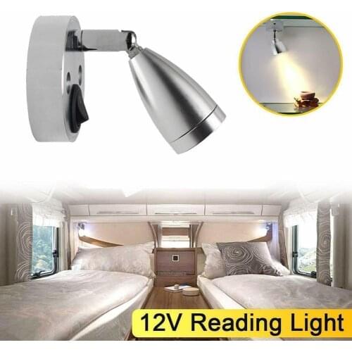 USB Interface Reading Lamp 12V LED Dimming RV Reading Light Led Dimmable Boat Light Bedside Table RV Trailer Spotlight