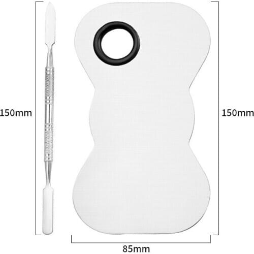 Makeup Foundation Eye Shadow Mixing Palette Spatula Tool Mixing Palette Stainless Steel Nail Art Polish Mixing Plate FY200