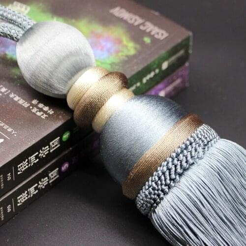 New Light Luxury High-End Curtain Large Bandage Tied String Clip Lace-up Hanging Ball Drawstring Simple Modern Nordic Living Roo