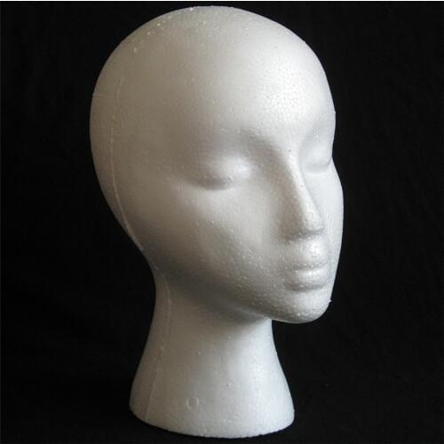 New Brand 1PC Styrofoam Foam Mannequin Female Head Model Dummy Wig Glasses Hat Display Stand High Quality Pretty