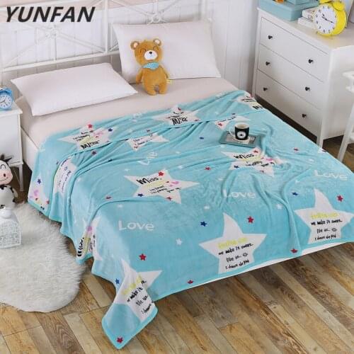 Blue star blankets quilts twin full queen king fashion cartoon blankets soft Throw Flannel blanket on Bed/car/sofa luxury rugs