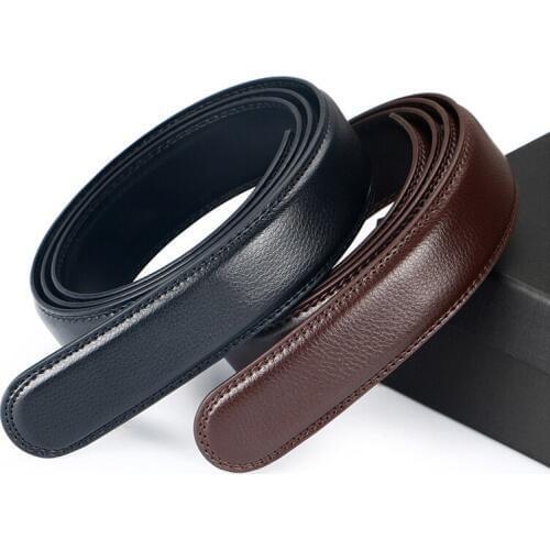 Genuine Leather Men Belts Designers Luxury Men Waistband No Buckle Automatic Belt Body for Male Strap Belts Black Brown KZM012