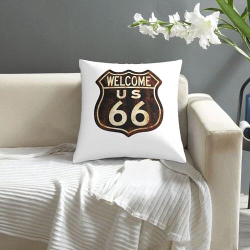 Route 66 pillowcase printed cushion cover sofa waist pillow pillow cover