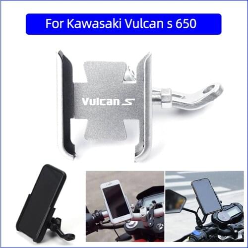 With Logo For Kawasaki Vulcan s 650 VN 650 VULCANS Motorcycle Mobile Phone Holder GPS Navigator Handlebar Bracket Accessories