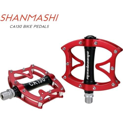 SHANMASHI CA 130 Mountain Bicycle Pedals Aluminum Alloy Sealed Bearing Cycling Pedal Flat Cleats Ultralight BMX Bike Pedals