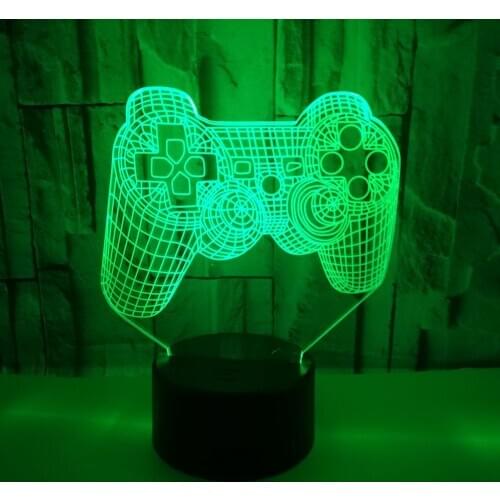 3D LED Night Light Game Handle with 7 Colors Light for Home Decoration Lamp Amazing Visualization Optical Illusion Awesome