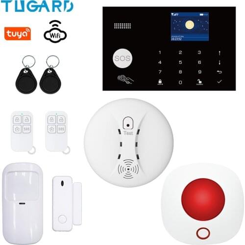Tuya 433MHz Wired WIFI GSM Alarm System For iOS Android APP Remote Control Wireless Home Security&Burglar Alarm System Kit
