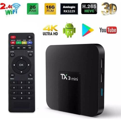 TX3 Mini Smart TV Box Android 8.1 Amlogic RK3229 1G 8G 2G 16G 4K H.265 2.4G 5G Dual wifi Set Top Box Media player PK H95 T95
