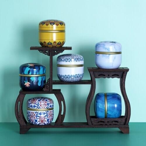 Universal Metal Mini Sealed Tank Round Moisture-Proof Coffee Canister Travel Box Portable Travel Flower Tea Box Tea Caddy Cans